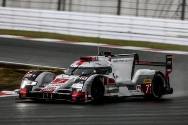 Car #7 / AUDI SPORT TEAM JOEST (DEU) / Audi R18 e-tron quattro Hybrid / Marcel Fassler (CHE) / Andre Lotterer (DEU) / Benoit Treluyer (FRA) Start of the Race - 6 Hours of Fuji at Fuji International Speedway - Shizuoka - Japan