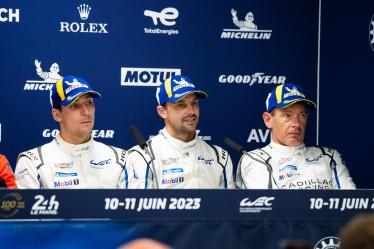 Press Conference - CADILLAC RACING - Alex Lynn (GBR) - CADILLAC RACING - Earl Bamber (NZL) - CADILLAC RACING - Jack Aitken (GBR) -24 Hours of Le Mans - Centenary Edition - Circuit de la Sarthe - Le Mans - France -