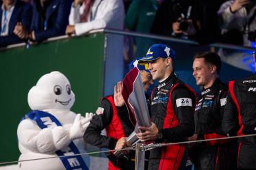 VANTHOOR Laurens (bel), Porsche Penske Motorsport, podium celebration during the Qatar Airways Qatar 1812 KM, 1st round of the 2024 FIA World Endurance Championship, from February 29 to March 02, 2024 on the Losail International Circuit in Lusail, Qatar - Photo Marius Hecker / DPPI