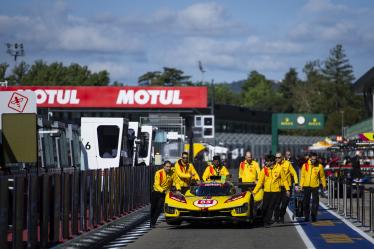 83 KUBICA Robert (pol), SHWARTZMAN Robert (isr), YE Yifei (chn), AF Corse, Ferrari 499P #83, Hypercar, going to scrutineering, verifications techniques, during the 2024 6 Hours of Imola, 2nd round of the 2024 FIA World Endurance Championship, from April 18 to 21, 2024 on the Autodromo Internazionale Enzo e Dino Ferrari in Imola, Qatar - Photo Julien Delfosse / DPPI