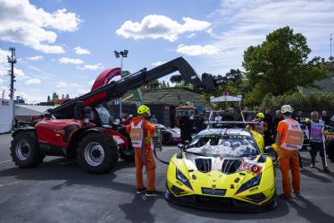 60 SCHIAVONI Claudio (ita), CRESSONI Matteo (ita), PERERA Franck (fra), Iron Lynx, Lamborghini Huracan GT3 Evo2 #60, LM GT3, scrutineering, verifications techniques during the 2024 6 Hours of Imola, 2nd round of the 2024 FIA World Endurance Championship, from April 18 to 21, 2024 on the Autodromo Internazionale Enzo e Dino Ferrari in Imola - Photo Julien Delfosse / DPPI