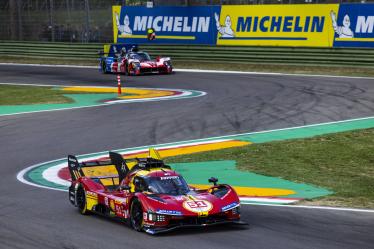 51 PIER GUIDI Alessandro (ita), CALADO James (gbr), GIOVINAZZI Antonio (ita), Ferrari AF Corse, Ferrari 499P #51, Hypercar, action during the 2024 6 Hours of Imola, 2nd round of the 2024 FIA World Endurance Championship, from April 18 to 21, 2024 on the Autodromo Internazionale Enzo e Dino Ferrari in Imola - Photo Julien Delfosse / DPPI