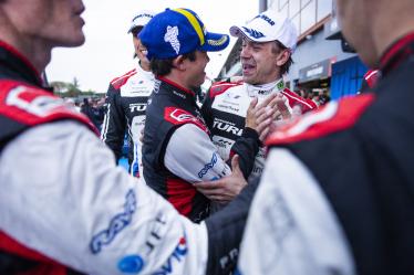 31 FARFUS Augusto (bra), GELAEL Sean (ind), LEUNG Darren (gbr), Team WRT, BMW M4 GT3 #31, LM GT3, action celebrating their win during the 2024 6 Hours of Imola, 2nd round of the 2024 FIA World Endurance Championship, from April 18 to 21, 2024 on the Autodromo Internazionale Enzo e Dino Ferrari in Imola - Photo Julien Delfosse / DPPI