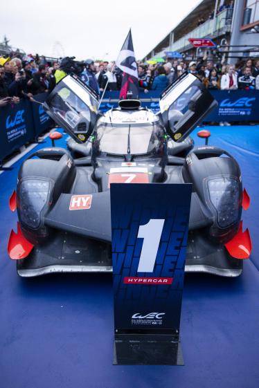 07 CONWAY Mike (gbr), KOBAYASHI Kamui (jpn), DE VRIES Nyck (nld), Toyota Gazoo Racing, Toyota GR010 - Hybrid #07, Hypercar, celebration during the 2024 6 Hours of Imola, 2nd round of the 2024 FIA World Endurance Championship, from April 18 to 21, 2024 on the Autodromo Internazionale Enzo e Dino Ferrari in Imola - Photo Julien Delfosse / DPPI