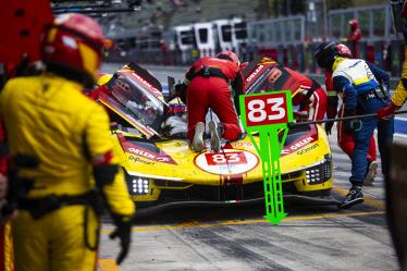 83 KUBICA Robert (pol), SHWARTZMAN Robert (isr), YE Yifei (chn), AF Corse, Ferrari 499P #83, Hypercar, pit stop during the 2024 6 Hours of Imola, 2nd round of the 2024 FIA World Endurance Championship, from April 18 to 21, 2024 on the Autodromo Internazionale Enzo e Dino Ferrari in Imola - Photo Julien Delfosse / DPPI