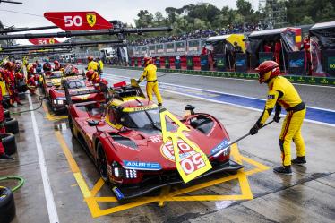 50 FUOCO Antonio (ita), MOLINA Miguel (spa), NIELSEN Nicklas (dnk), Ferrari AF Corse, Ferrari 499P #50, Hypercar, action pit stop during the 2024 6 Hours of Imola, 2nd round of the 2024 FIA World Endurance Championship, from April 18 to 21, 2024 on the Autodromo Internazionale Enzo e Dino Ferrari in Imola - Photo Julien Delfosse / DPPI