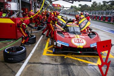 50 FUOCO Antonio (ita), MOLINA Miguel (spa), NIELSEN Nicklas (dnk), Ferrari AF Corse, Ferrari 499P #50, Hypercar, action pit stop during the 2024 6 Hours of Imola, 2nd round of the 2024 FIA World Endurance Championship, from April 18 to 21, 2024 on the Autodromo Internazionale Enzo e Dino Ferrari in Imola - Photo Julien Delfosse / DPPI