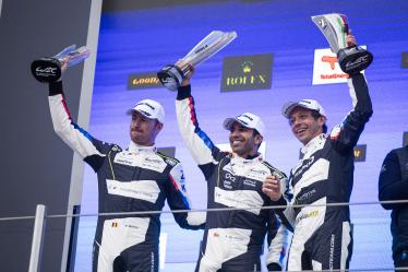 46 MARTIN Maxime (bel), ROSSI Valentino (ita), AL HARTHY Ahmad (omn) Team WRT, BMW M4 GT3 #46, LM GT3, podium during the 2024 6 Hours of Imola, 2nd round of the 2024 FIA World Endurance Championship, from April 18 to 21, 2024 on the Autodromo Internazionale Enzo e Dino Ferrari in Imola - Photo Julien Delfosse / DPPI