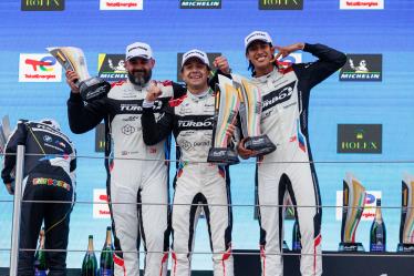 31 FARFUS Augusto (bra), GELAEL Sean (ind), LEUNG Darren (gbr), Team WRT, BMW M4 GT3 #31, LM GT3, portrait podium during the 2024 6 Hours of Imola, 2nd round of the 2024 FIA World Endurance Championship, from April 18 to 21, 2024 on the Autodromo Internazionale Enzo e Dino Ferrari in Imola, Italy - Photo Clément Luck / DPPI