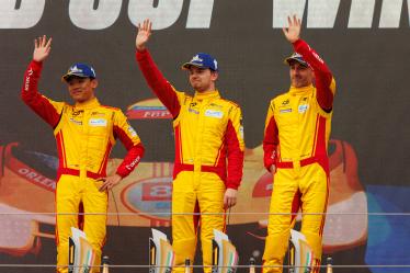 83 KUBICA Robert (pol), SHWARTZMAN Robert (isr), YE Yifei (chn), AF Corse, Ferrari 499P #83, Hypercar, portrait podium during the 2024 6 Hours of Imola, 2nd round of the 2024 FIA World Endurance Championship, from April 18 to 21, 2024 on the Autodromo Internazionale Enzo e Dino Ferrari in Imola, Italy - Photo Clément Luck / DPPI