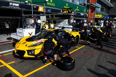 81 EASTWOOD Charlie (irl), ANDRADE Rui (ang), VAN ROMPUY Tom (bel), TF Sport, Corvette Z06 GT3.R #81, LM GT3, 82 JUNCADELLA Daniel (spa), BAUD SÃ©bastien (fra), KOIZUMI Hiroshi (jpn), TF Sport, Corvette Z06 GT3.R #82, LM GT3, in pitlane, during the 2024 TotalEnergies 6 Hours of Spa-Francorchamps, 3rd round of the 2024 FIA World Endurance Championship, from May 8 to 11, 2024 on the Circuit de Spa-Francorchamps in Stavelot, Belgium - Photo Javier Jimenez / DPPI