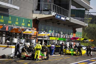 Pit stop, 38 RASMUSSEN Oliver (dnk), HANSON Philip (gbr), BUTTON Jenson (gbr), Hertz Team Jota, Porsche 963 #38, Hypercar, action during the 2024 TotalEnergies 6 Hours of Spa-Francorchamps, 3rd round of the 2024 FIA World Endurance Championship, from May 8 to 11, 2024 on the Circuit de Spa-Francorchamps in Stavelot, Belgium - Photo Julien Delfosse / DPPI