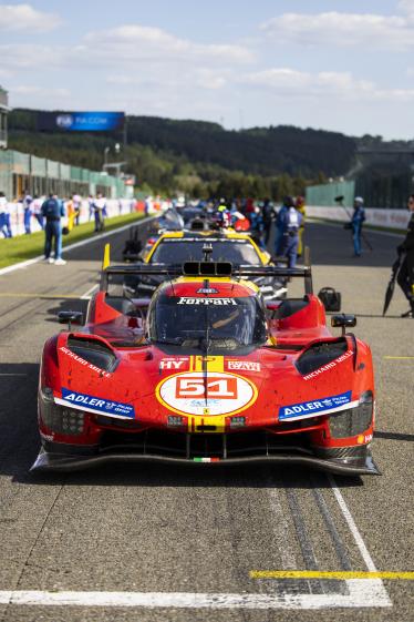 51 PIER GUIDI Alessandro (ita), CALADO James (gbr), GIOVINAZZI Antonio (ita), Ferrari AF Corse, Ferrari 499P #51, Hypercar,at red flag during the 2024 TotalEnergies 6 Hours of Spa-Francorchamps, 3rd round of the 2024 FIA World Endurance Championship, from May 8 to 11, 2024 on the Circuit de Spa-Francorchamps in Stavelot, Belgium - Photo Julien Delfosse / DPPI