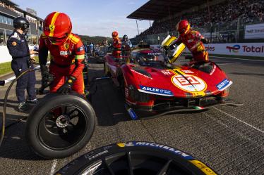 51 PIER GUIDI Alessandro (ita), CALADO James (gbr), GIOVINAZZI Antonio (ita), Ferrari AF Corse, Ferrari 499P #51, Hypercar, action before the restart during the 2024 TotalEnergies 6 Hours of Spa-Francorchamps, 3rd round of the 2024 FIA World Endurance Championship, from May 8 to 11, 2024 on the Circuit de Spa-Francorchamps in Stavelot, Belgium - Photo Julien Delfosse / DPPI