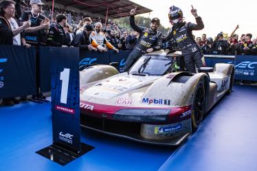 12 STEVENS Will (gbr), ILOTT Callum (gbr), Hertz Team Jota, Porsche 963 #12, Hypercar, celebrating their win during the 2024 TotalEnergies 6 Hours of Spa-Francorchamps, 3rd round of the 2024 FIA World Endurance Championship, from May 8 to 11, 2024 on the Circuit de Spa-Francorchamps in Stavelot, Belgium - Photo Julien Delfosse / DPPI