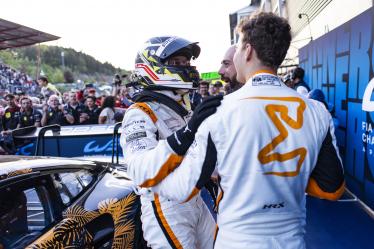 91 LIETZ Richard (aut), SCHURING Morris (nld), SHAHIN Yasser (aus), Manthey EMA, Porsche 911 GT3 R #91, LM GT3, celebrating their win during the 2024 TotalEnergies 6 Hours of Spa-Francorchamps, 3rd round of the 2024 FIA World Endurance Championship, from May 8 to 11, 2024 on the Circuit de Spa-Francorchamps in Stavelot, Belgium - Photo Julien Delfosse / DPPI