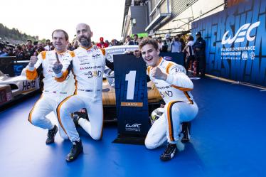 91 LIETZ Richard (aut), SCHURING Morris (nld), SHAHIN Yasser (aus), Manthey EMA, Porsche 911 GT3 R #91, LM GT3, celebrating their win during the 2024 TotalEnergies 6 Hours of Spa-Francorchamps, 3rd round of the 2024 FIA World Endurance Championship, from May 8 to 11, 2024 on the Circuit de Spa-Francorchamps in Stavelot, Belgium - Photo Julien Delfosse / DPPI