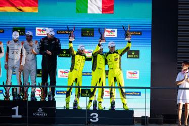 60 SCHIAVONI Claudio (ita), CRESSONI Matteo (ita), PERERA Franck (fra), Iron Lynx, Lamborghini Huracan GT3 Evo2 #60, LM GT3, podium during the 2024 TotalEnergies 6 Hours of Spa-Francorchamps, 3rd round of the 2024 FIA World Endurance Championship, from May 8 to 11, 2024 on the Circuit de Spa-Francorchamps in Stavelot, Belgium - Photo Joao Filipe / DPPI