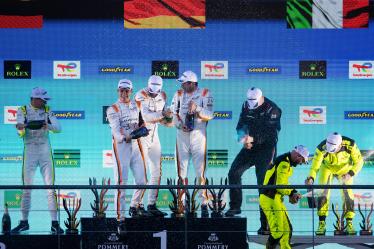 91 LIETZ Richard (aut), SCHURING Morris (nld), SHAHIN Yasser (aus), Manthey EMA, Porsche 911 GT3 R #91, LM GT3, podium during the 2024 TotalEnergies 6 Hours of Spa-Francorchamps, 3rd round of the 2024 FIA World Endurance Championship, from May 8 to 11, 2024 on the Circuit de Spa-Francorchamps in Stavelot, Belgium - Photo Joao Filipe / DPPI