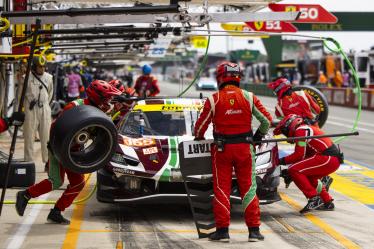 155 LAURSEN Johnny (dnk), LAURSEN Conrad (dnk), TAYLOR Jordan (usa), Spirit of Race, Ferrari 296 LMGT3 #155, LM GT3, pit stop during the Free Practice 3 of the 2024 24 Hours of Le Mans, 4th round of the 2024 FIA World Endurance Championship, on the Circuit des 24 Heures du Mans, on June 13, 2024 in Le Mans, France - Photo Julien Delfosse / DPPI