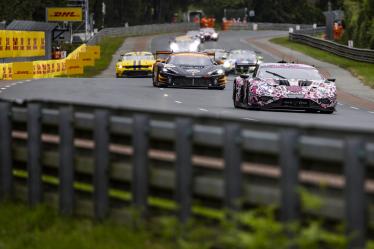 85 BOVY Sarah (bel), FREY Rahel (swi), GATTING Michelle (dnk), Iron Dames, Lamborghini Huracan GT3 Evo2 #85, LM GT3, FIA WEC, action during the 2024 24 Hours of Le Mans, 4th round of the 2024 FIA World Endurance Championship, on the Circuit des 24 Heures du Mans, from June 15 to 16, 2024 in Le Mans, France - Photo Julien Delfosse / DPPI