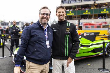 FEBREAU Julien and GROSJEAN Romain (fra), Lamborghini Iron Lynx, Lamborghini SC63 #19, Hypercar, portrait during the starting grid of the 2024 24 Hours of Le Mans, 4th round of the 2024 FIA World Endurance Championship, on the Circuit des 24 Heures du Mans, on June 15, 2024 in Le Mans, France - Photo Julien Delfosse / DPPI