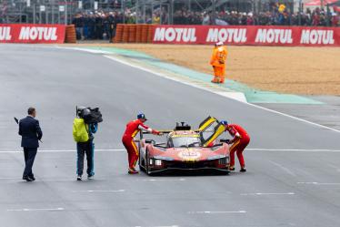 MOLINA Miguel (spa), Ferrari AF Corse, Ferrari 499P #50, Hypercar, FIA WEC, portrait, FUOCO Antonio (ita), Ferrari AF Corse, Ferrari 499P #50, Hypercar, FIA WEC, portrait, NIELSEN Nicklas (dnk), Ferrari AF Corse, Ferrari 499P #50, Hypercar, FIA WEC, portrait during the podium of the 2024 24 Hours of Le Mans, 4th round of the 2024 FIA World Endurance Championship, on the Circuit des 24 Heures du Mans, from June 15 to 16, 2024 in Le Mans, France - Photo Javier Jimenez / DPPI