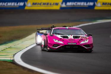 85 BOVY Sarah (bel), FREY Rahel (swi), GATTING Michelle (dnk), Iron Dames, Lamborghini Huracan GT3 Evo2 #85, LM GT3, action during the 2024 Rolex 6 Hours of Sao Paulo, 5th round of the 2024 FIA World Endurance Championship, from July 12 to 14, 2024 on the Autódromo José Carlos Pace in Interlagos, Brazil - Photo Javier Jimenez / DPPI