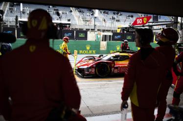 50 FUOCO Antonio (ita), MOLINA Miguel (spa), NIELSEN Nicklas (dnk), Ferrari AF Corse, Ferrari 499P #50, Hypercar, pitstop, arrêt aux stands, pitlane, during the 2024 Rolex 6 Hours of Sao Paulo, 5th round of the 2024 FIA World Endurance Championship, from July 12 to 14, 2024 on the Autódromo José Carlos Pace in Interlagos, Brazil - Photo Fabrizio Boldoni / DPPI