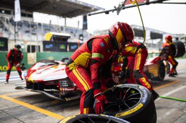 50 FUOCO Antonio (ita), MOLINA Miguel (spa), NIELSEN Nicklas (dnk), Ferrari AF Corse, Ferrari 499P #50, Hypercar, pitlane, pitstop, arrêt aux stands during the 2024 Rolex 6 Hours of Sao Paulo, 5th round of the 2024 FIA World Endurance Championship, from July 12 to 14, 2024 on the Autódromo José Carlos Pace in Interlagos, Brazil - Photo Fabrizio Boldoni / DPPI