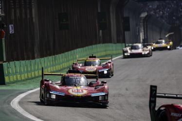 51 PIER GUIDI Alessandro (ita), CALADO James (gbr), GIOVINAZZI Antonio (ita), Ferrari AF Corse, Ferrari 499P #51, Hypercar, action during the 2024 Rolex 6 Hours of Sao Paulo, 5th round of the 2024 FIA World Endurance Championship, from July 12 to 14, 2024 on the Autódromo José Carlos Pace in Interlagos, Brazil - Photo Julien Delfosse / DPPI