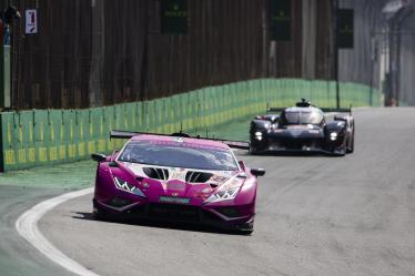 85 BOVY Sarah (bel), FREY Rahel (swi), GATTING Michelle (dnk), Iron Dames, Lamborghini Huracan GT3 Evo2 #85, LM GT3, action during the 2024 Rolex 6 Hours of Sao Paulo, 5th round of the 2024 FIA World Endurance Championship, from July 12 to 14, 2024 on the Autódromo José Carlos Pace in Interlagos, Brazil - Photo Julien Delfosse / DPPI