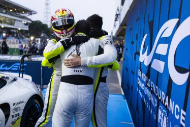 92 MALYKHIN Aliaksandr (kna), STURM Joel (ger), BACHLER Klaus (aut), Manthey Purerxcing, Porsche 911 GT3 R #91, LM GT3, celebrating their win during the 2024 Rolex 6 Hours of Sao Paulo, 5th round of the 2024 FIA World Endurance Championship, from July 12 to 14, 2024 on the Autódromo José Carlos Pace in Interlagos, Brazil - Photo Julien Delfosse / DPPI