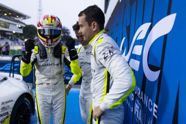 92 MALYKHIN Aliaksandr (kna), STURM Joel (ger), BACHLER Klaus (aut), Manthey Purerxcing, Porsche 911 GT3 R #91, LM GT3, celebrating their win92 MALYKHIN Aliaksandr (kna), STURM Joel (ger), BACHLER Klaus (aut), Manthey Purerxcing, Porsche 911 GT3 R #91, LM GT3, celebrating their win during the 2024 Rolex 6 Hours of Sao Paulo, 5th round of the 2024 FIA World Endurance Championship, from July 12 to 14, 2024 on the Autódromo José Carlos Pace in Interlagos, Brazil - Photo Julien Delfosse / DPPI