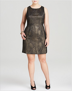 plus sized metallic holiday dress