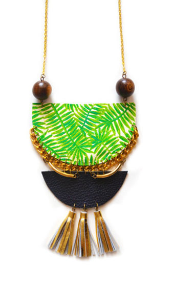 Tassel Statement Necklace Palm Tree