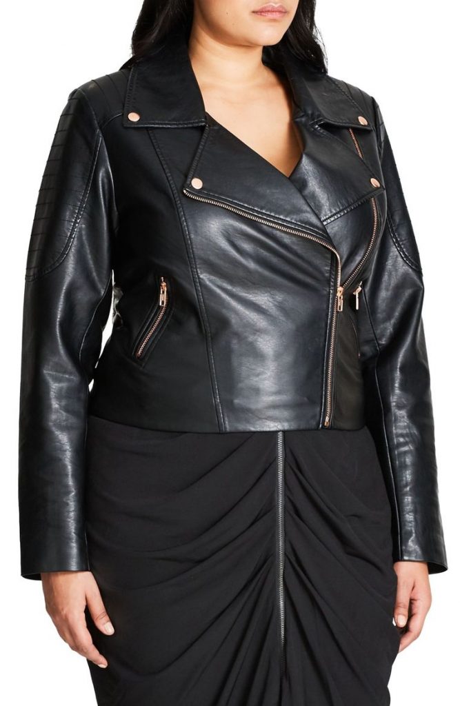 Plus Size Leather Jacket