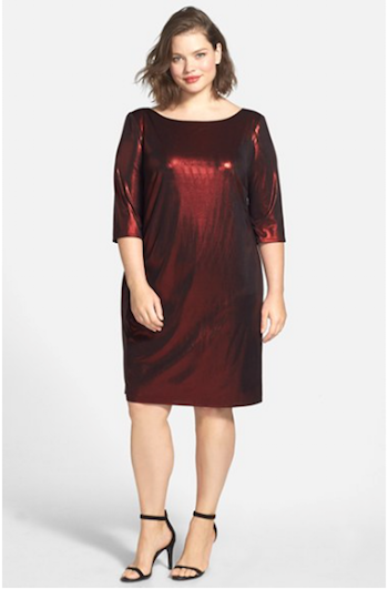 ABS Metallic Plus Size Jersey Dress