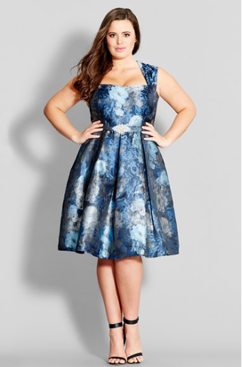 City Chic Plus Size Brocade Dress