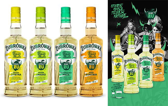 Żubrówka Bison Grass's new vodka range, Fresh Zu