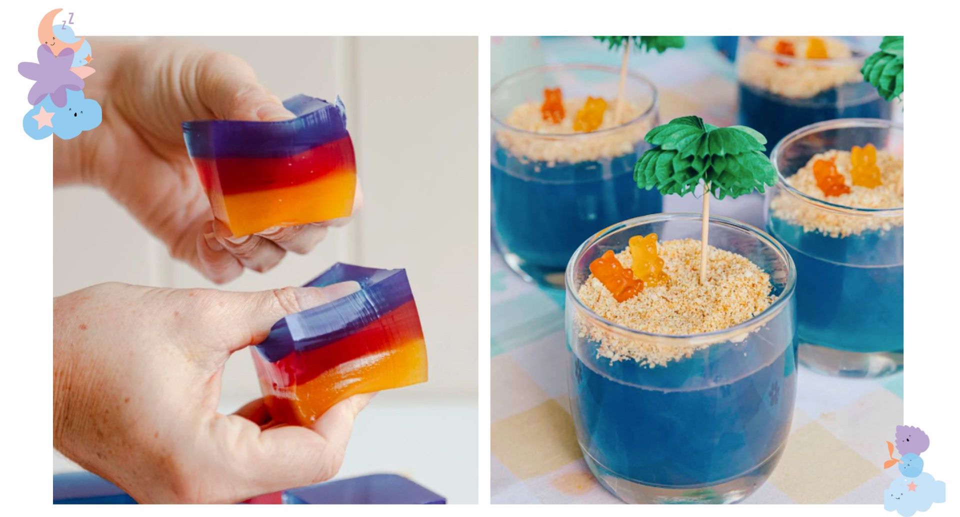 Gutsy Gummies recipes - beach jelly cups & fruit tingle gummies