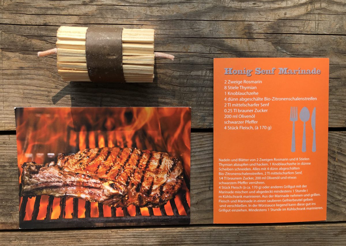 Wunderledetail, Postkarte, Grillrezept, lecker, Grillanzünder, Grillsaison, Geschenkidee, kleinigkeit