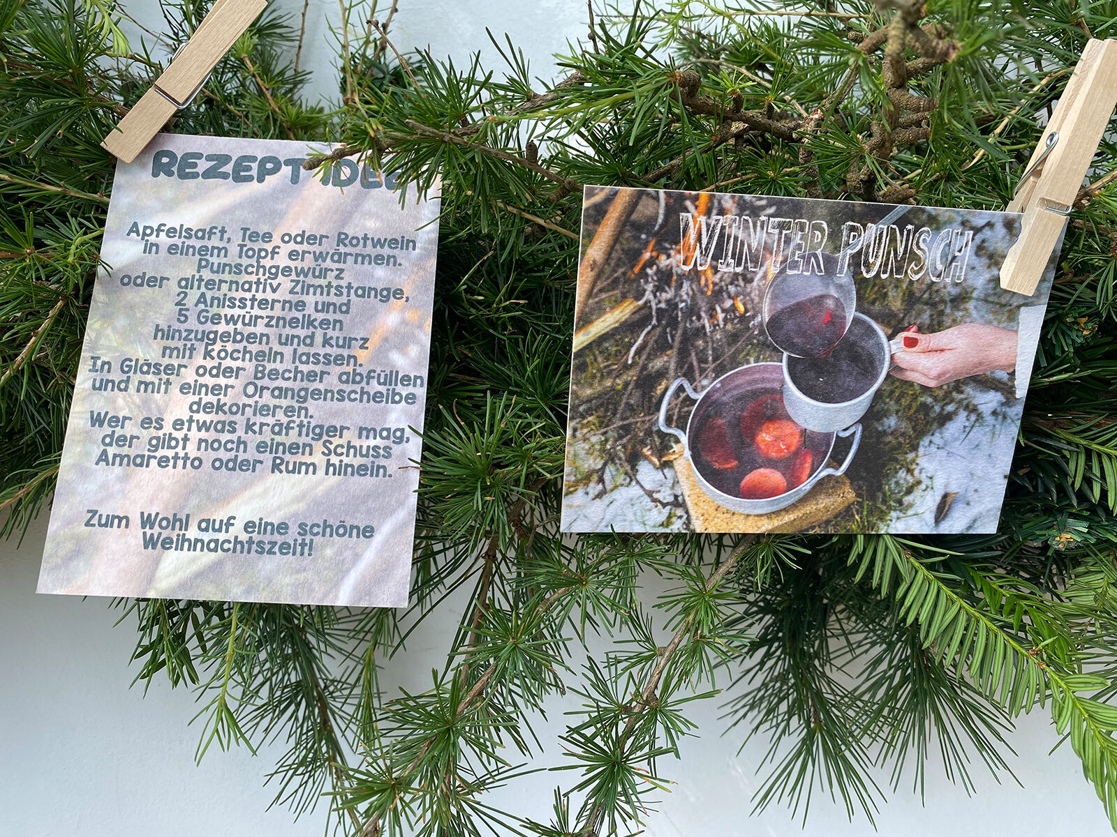 Wunderle Postkarte Glühwein beide Seiten