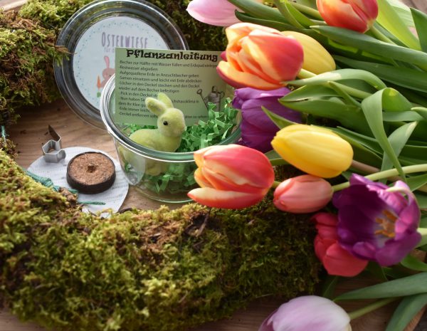 Wunderle, Osterwiese, frohe Ostern, Einweckglas, Frühling, gefertigt in Werkstätten für Menschen mit Behinderung