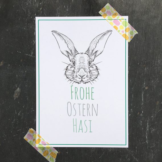 Postkarte Hase