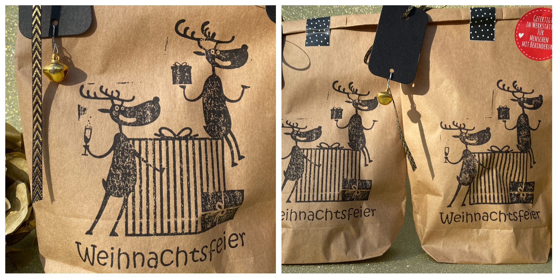 Kollage PackpapierWundertüte Weihnachtsfeier Details