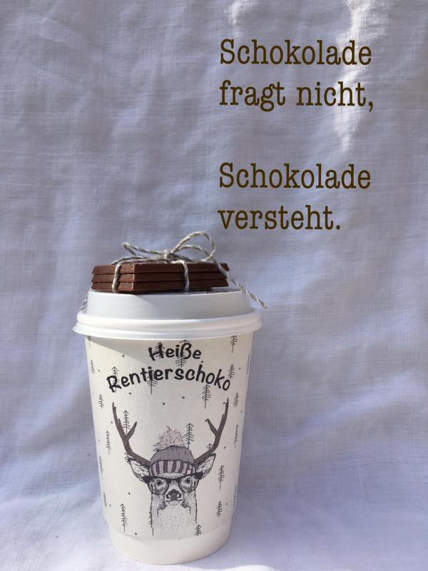 Rentierschokolade, Schokolade, lecker, Lettering, Schokolade versteht