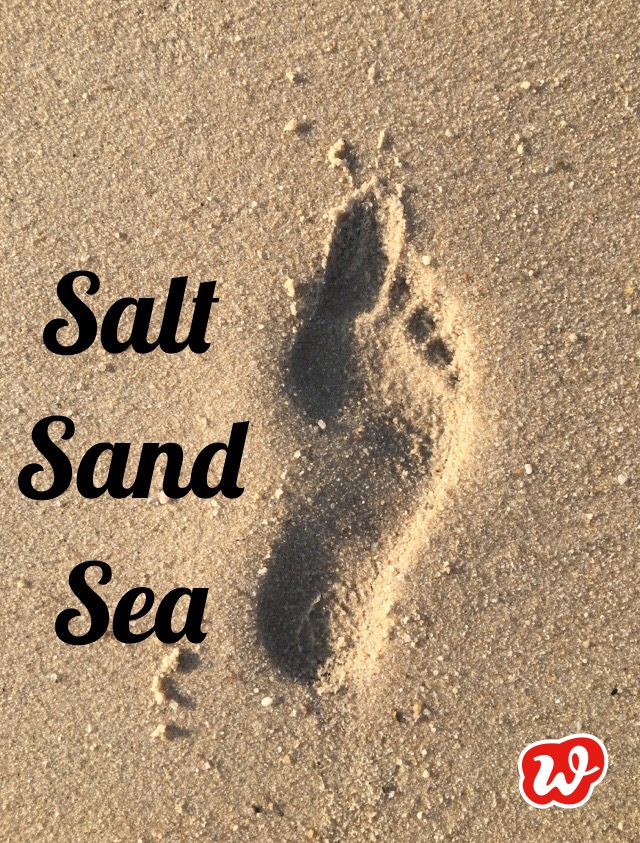 Fußabdruck, Sommer, Strand, salt sand sea, Lettering, Lebenslust