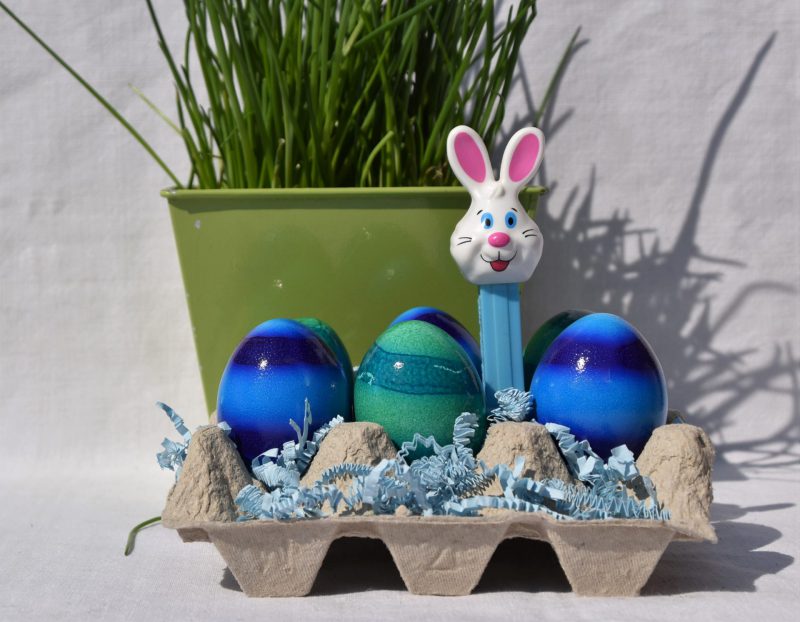 Ostereier, ostern, Frühling, Eier und Osterhase, blau