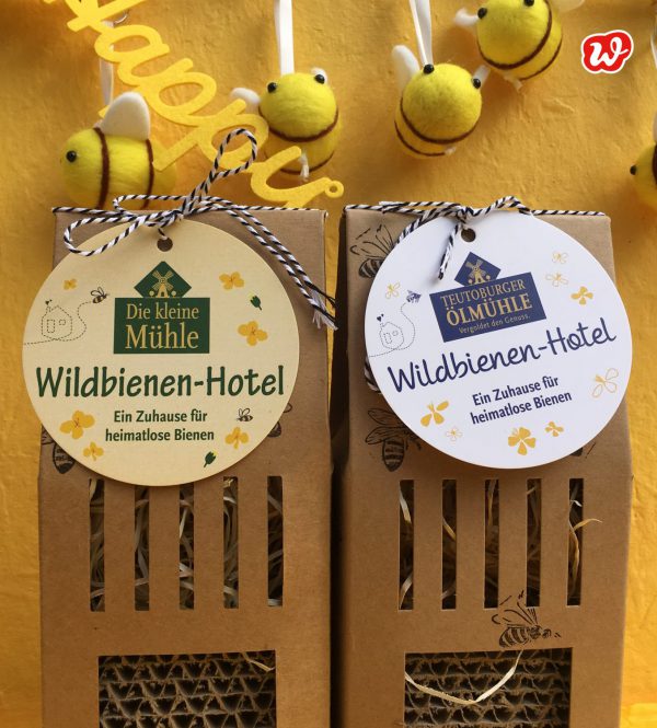 Wildbienhotels, was eigenes, individualisierte Werbegeschenkenke, Teutoburger Ölmühle